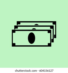 Banknote icon, cash vector illustration