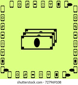 Banknote icon, cash vector illustration