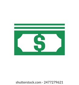Banknote icon with dollar symbol, made in color style.