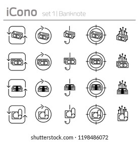 Banknote icon with financial concept by EPS 10