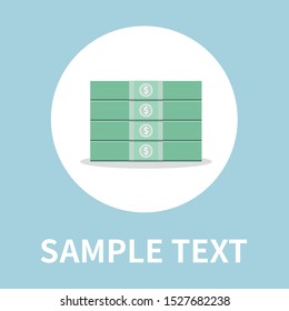 Banknote icon in flat style. earn money. Financial success. Business. 
 salary. Vector Symbol illustration.
