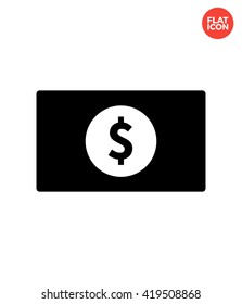 Banknote Icon Flat Style Isolated Vector Illustration