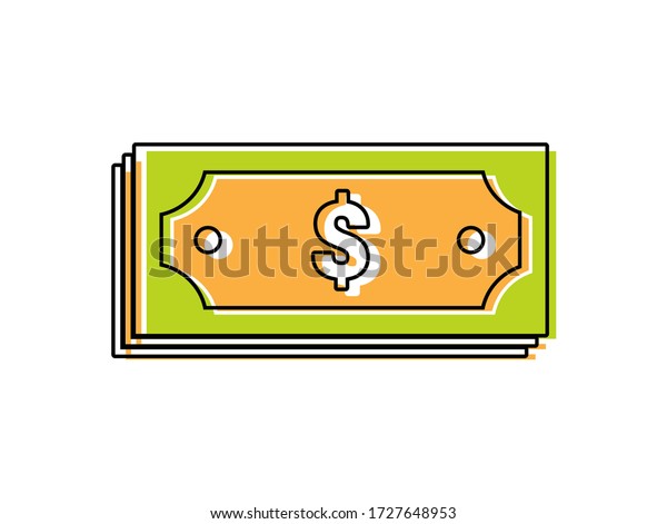 Banknote\
icon. Image of economy and money. Line\
image.