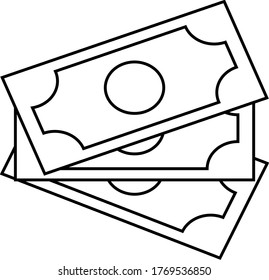 Banknote icon, money sign on a white background