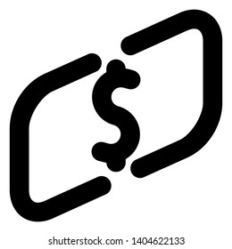 a banknote icon, with an outline style vector