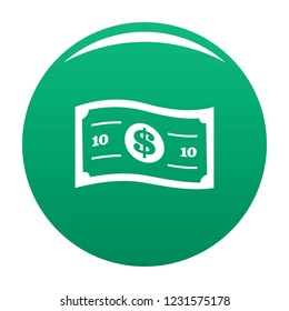 Banknote icon. Simple illustration of banknote vector icon for any design green