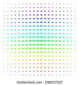 Banknote icon spectrum halftone pattern. Vector pictograms organized into halftone grid with vertical spectrum gradient. Designed for backgrounds, covers and abstract compositions.