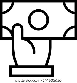 banknote icon. Thin linear style design isolated on white background