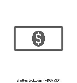 Banknote icon in trendy flat style isolated on white background. Symbol for your web site design, logo, app, UI. Vector illustration, EPS