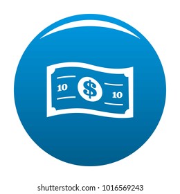 Banknote icon vector blue circle isolated on white background 