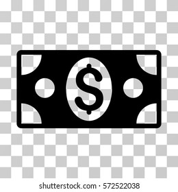 Banknote icon. Vector illustration style is flat iconic symbol, black color, transparent background. Designed for web and software interfaces.