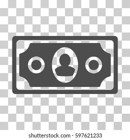 Banknote icon. Vector illustration style is flat iconic symbol, gray color, transparent background. Designed for web and software interfaces.