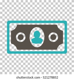 Banknote icon. Vector pictogram style is a flat symbol, color, chess transparent background. Designed for software and web interface toolbars and menus.