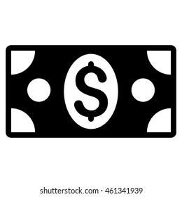 Banknote icon. Vector style is flat iconic symbol with rounded angles, black color, white background.