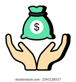 Banknote inside hands, concept of money care