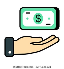 Billete en mano, concepto de dinero