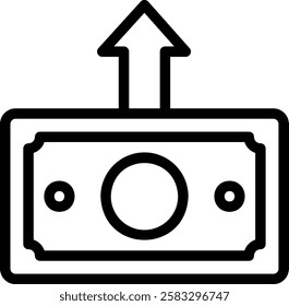 banknote line icon illustration vector