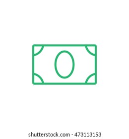 banknote line icon, money outline vector logo illustration, linear pictogram isolated on white