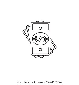 banknote line icon, money outline vector sign, linear pictogram isolated on white, logo illustration