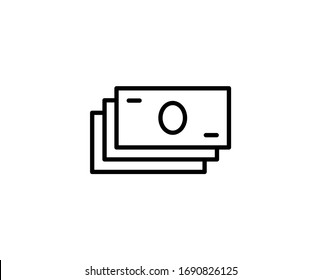 Banknote line icon. Vector symbol in trendy flat style on white background. Web sing for design.