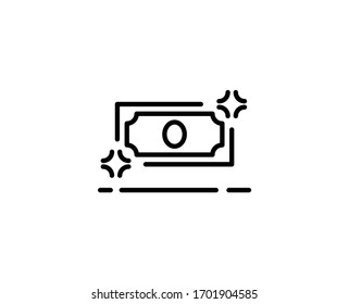 Banknote line icon. Vector symbol in trendy flat style on white background. Web sing for design.