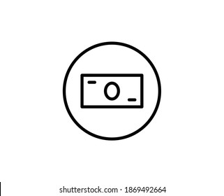 Symbol für die Banknote. Vektorsymbol im trendigen, flachen Stil auf weißem Hintergrund. Websingen für Design.