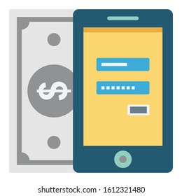
Banknote, m commerce Color Isolated Vector icon which can be easily modified
