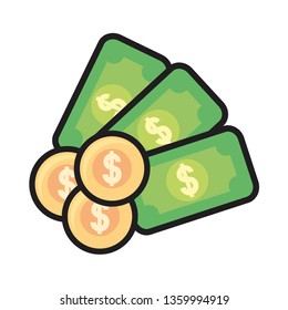 banknote money coins dollar