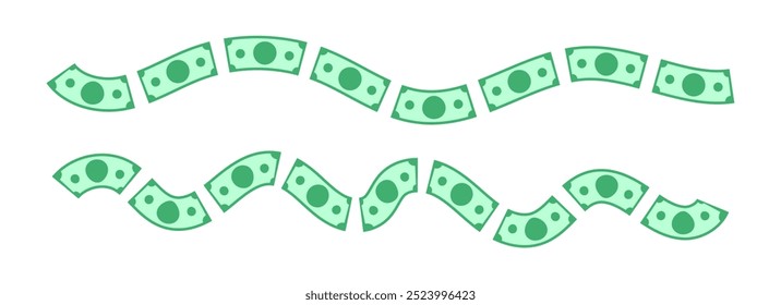 banknote money twisted line, stripe paper currency, banknote, dollar money line