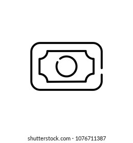Banknote outline icon, vector icon isolated on white background