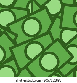 Banknote pattern background. Seamless pattern. Wrapping paper. Pile of money top view. Vector background.