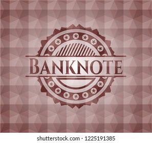 Banknote red geometric emblem. Seamless.
