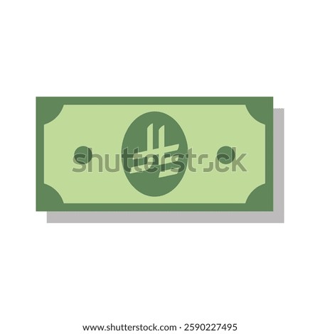 Banknote with Saudi Riyal Sign Flat vector currency vector illustration