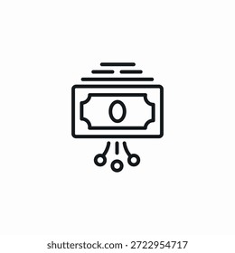 Vector de signo de icono de finanzas de pila de billetes