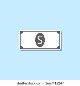 Banknote sticker icon. Simple thin line, outline vector of web icons for ui and ux, website or mobile application