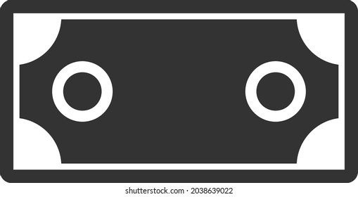 Banknote template icon with flat style. Isolated vector banknote template icon image, simple style.