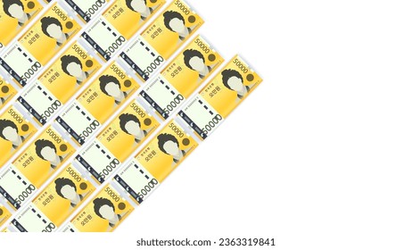banknote vector design collection. Korean currency, won. one thousand won to fifty thousand won. suitable for your work needs