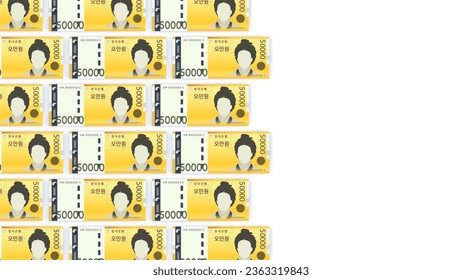 banknote vector design collection. Korean currency, won. one thousand won to fifty thousand won. suitable for your work needs