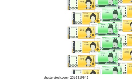 banknote vector design collection. Korean currency, won. one thousand won to fifty thousand won. suitable for your work needs