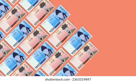 banknote vector design collection. Korean currency, won. one thousand won to fifty thousand won. suitable for your work needs
