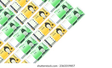 banknote vector design collection. Korean currency, won. one thousand won to fifty thousand won. suitable for your work needs