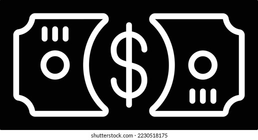 Icono vectorial de billetes. Se puede usar para imprimir, móviles y aplicaciones web.