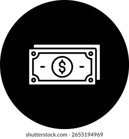 Icono de Vector de billetes. Se puede utilizar para aplicaciones de impresión, móviles y de Web.