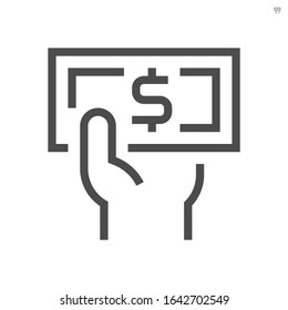 Banknote vector icon design for financial graphic design element.