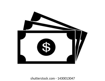 Banknote vector icon on a white background