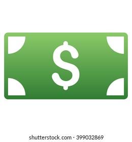 Banknote vector toolbar icon for software design. Style is a gradient icon symbol on a white background.