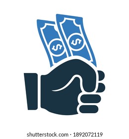 Banknotes, cash payment icon. Editable vector isolated on a white background.