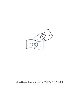 banknotes concept line icon. Simple element illustration. banknotes concept outline symbol design.