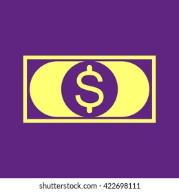 Banknotes in flat style. Vector icon.