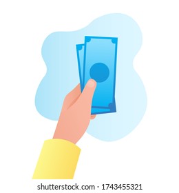billetes en circulación. pago en efectivo, métodos de pago. ilustración plana vectorial.